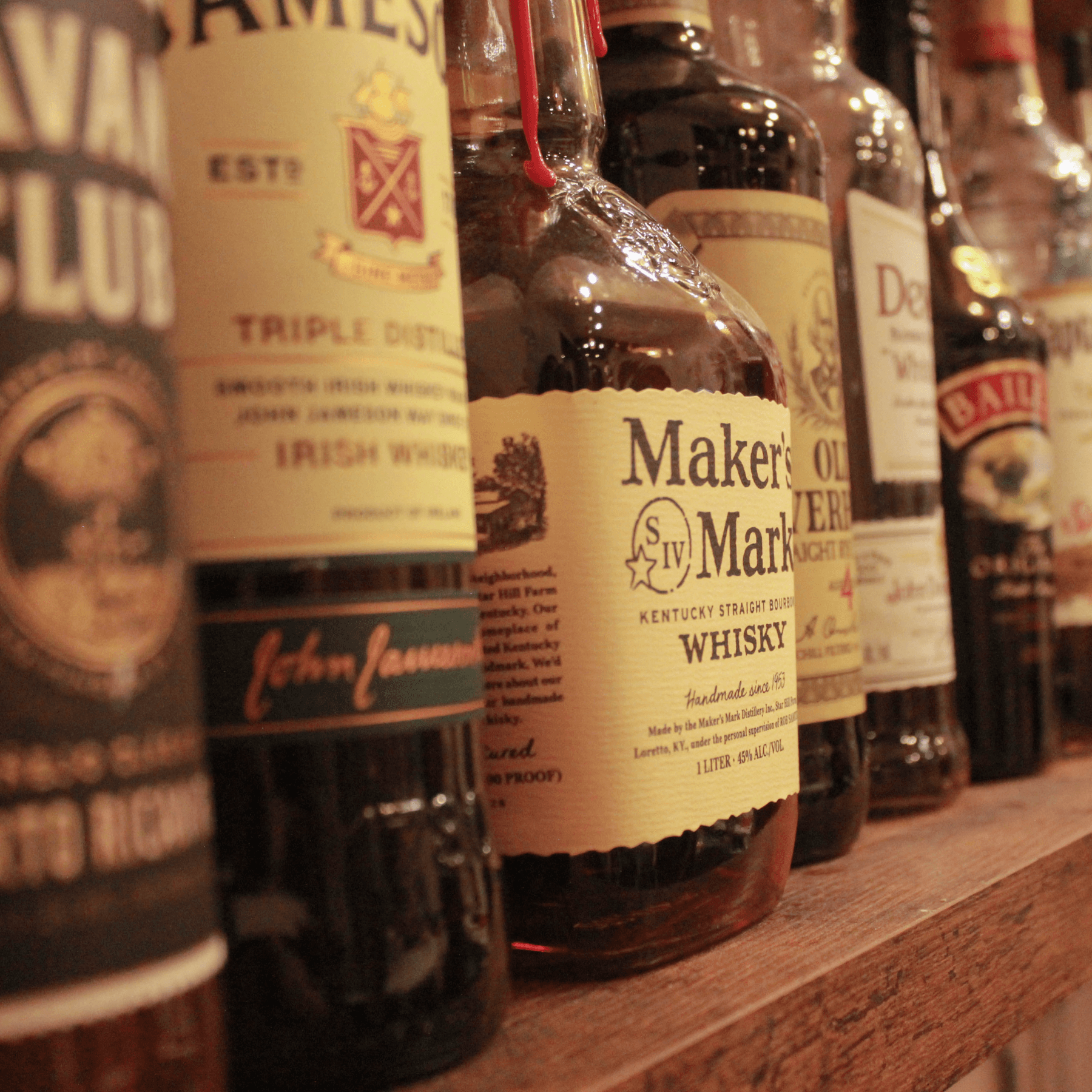 bottles on shelf